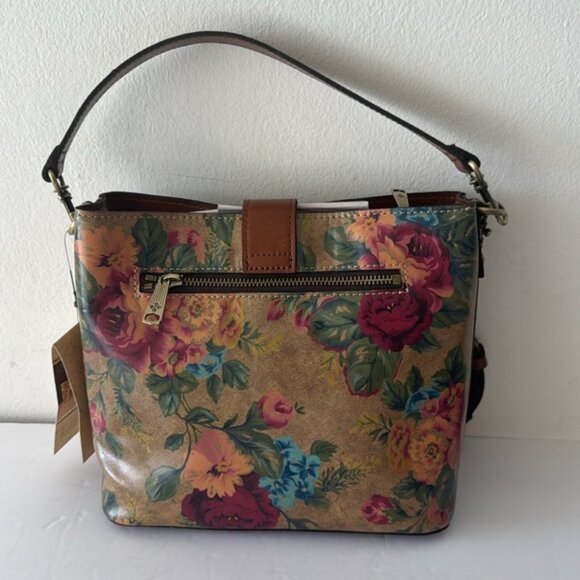 Patricia Nash Irving Bucket Handbag Leath Distressed Vintage Victorian Garden - Picture 10 of 16
